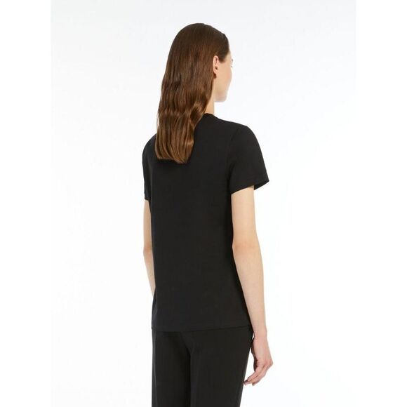MAX MARA Embroidered Logo Pocket T-Shirt Women BLACK T-Shirts & Tops - Picture 3 of 5